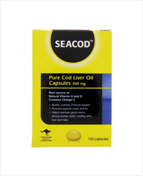 SEACOD PURE COD LIVER OIL 300MG 100 CAPSULES