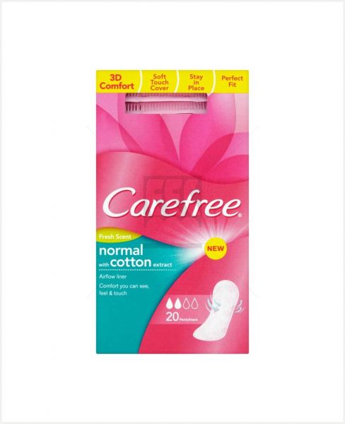 CAREFREE IFW BREATHABLE L/F PANTYLINER BLUE 20PCS
