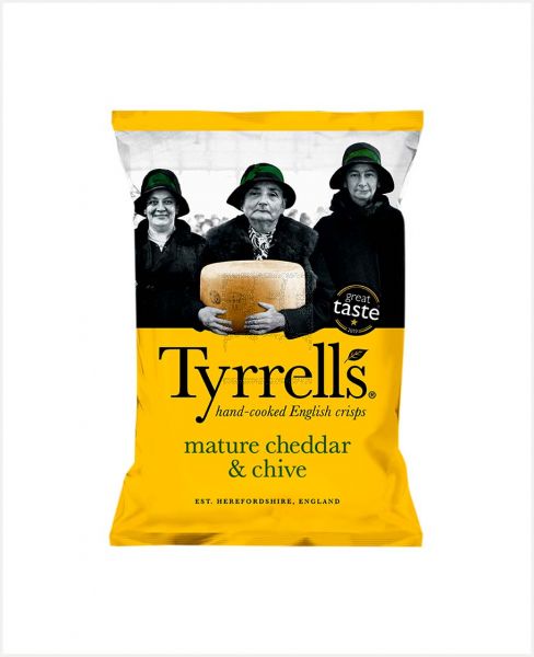 TYRRELLS MATURE CHEDDAR&CHIVES CHIPS 150GM