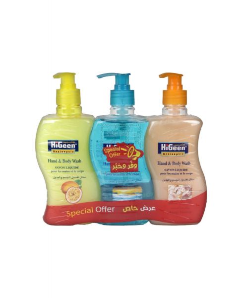 HIGEEN HAND & BODY WASH 500ML X 3PCS S/OFFER