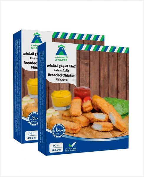 A'SAFFA BREADED CHICKEN FINGERS 400GMX2PCS S/OFFER