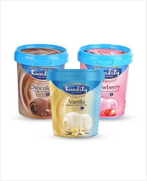 KWALITY ICE CREAM TUB ASSORTED 3SX500ML SPECIAL OFFER