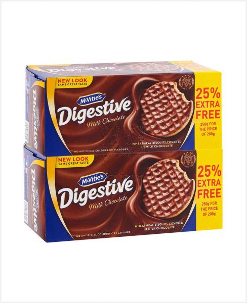 MCVITIES DIGESTIVE MILK CHOCOLATE 200GM @25%EXTRA #UB022-10