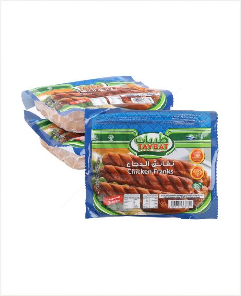 TAYBAT CHICKEN FRANKS COOKED 340GM X 3PCS S/OFFER