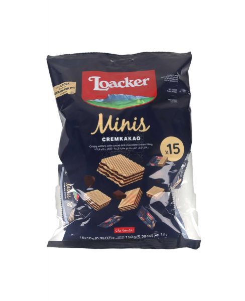 LOACKER WAFER MINIS CREMKAKAO WAFERS 15PCS 150GM