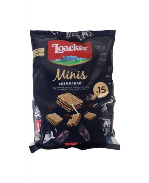 LOACKER WAFER MINIS CREMKAKAO WAFERS 15PCS 150GM