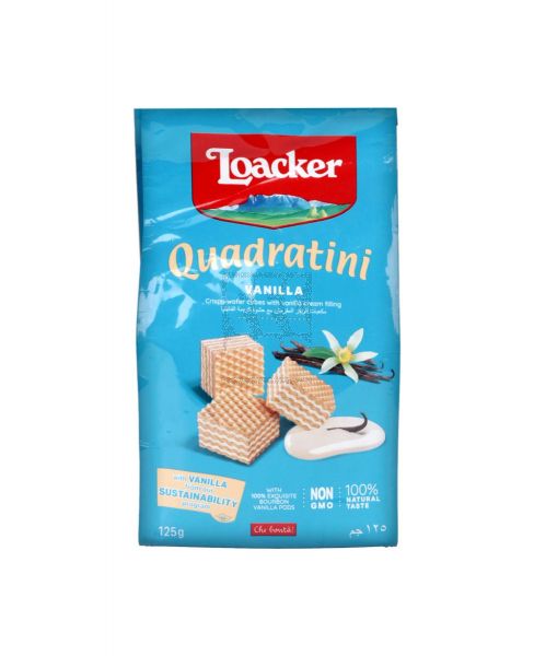 LOACKER QUADRATINI VANILLE WAFER 125GM