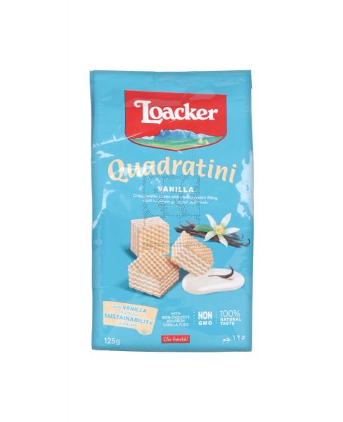 LOACKER QUADRATINI VANILLE WAFER 125GM