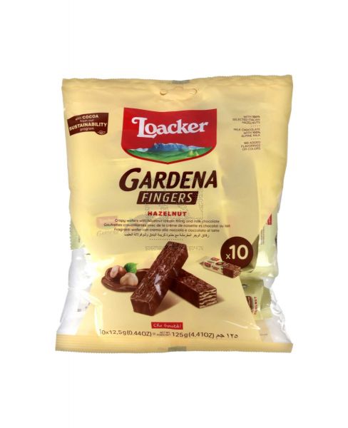 LOACKER GARDENA FINGERS HAZELNUT 10'S 125GM