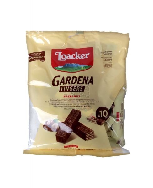 LOACKER GARDENA FINGERS HAZELNUT 10'S 125GM
