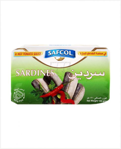 SAFCOL SARDINES IN HOT TOMATO SAUCE 120GM