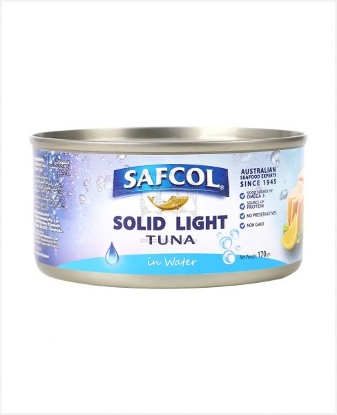 SAFCOL SOLID LIGHT TUNA IN WATER 170GM