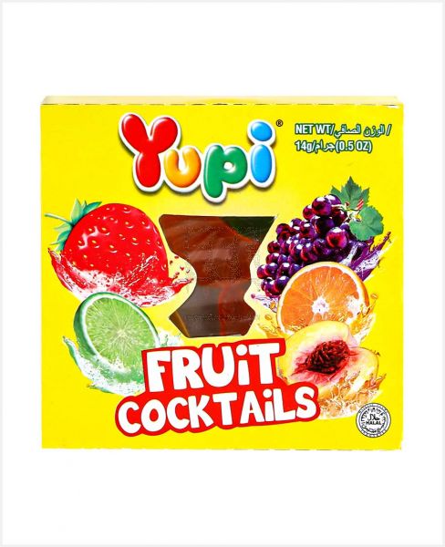 YUPI FRUIT COCKTAILS GUMMY CANDIES 14GM