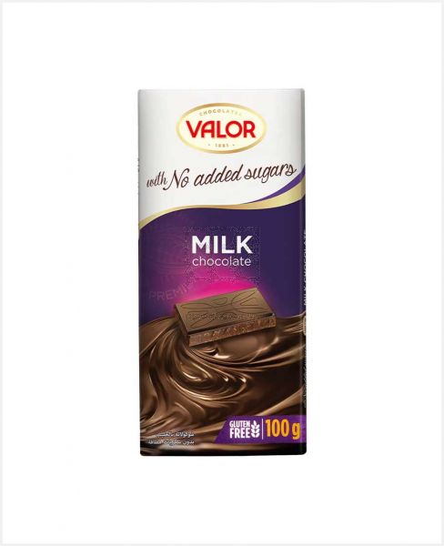 VALOR MILK CHOCOLATE LECHE SUGAR FREE 100GM