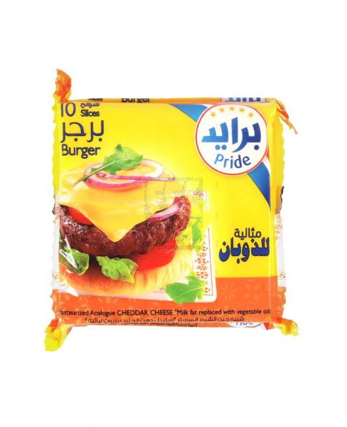 PRIDE CHEDDAR CHEESE SLICES BURGER 10S 200GM