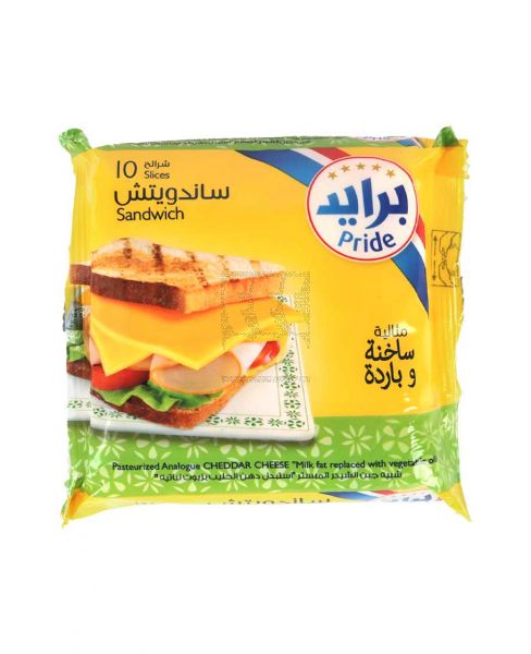 PRIDE CHEDDAR CHEESE SLICES SANDWICH 10S 200GM