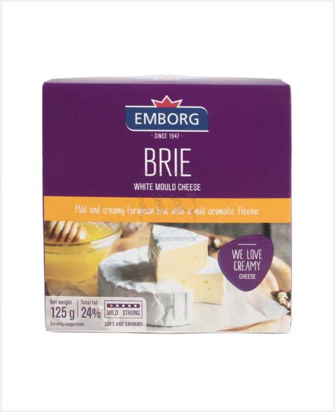 EMBORG BRIE WHITE MOULD CHEESE 125GM