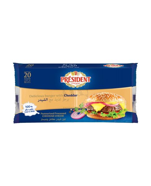 PRESIDENT BURGER WITH CHEDDAR 20SLICES 400GM