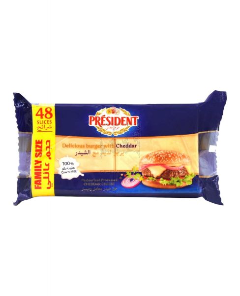 PRESIDENT BURGER WITH CHEDDAR 48SLICES 800GM