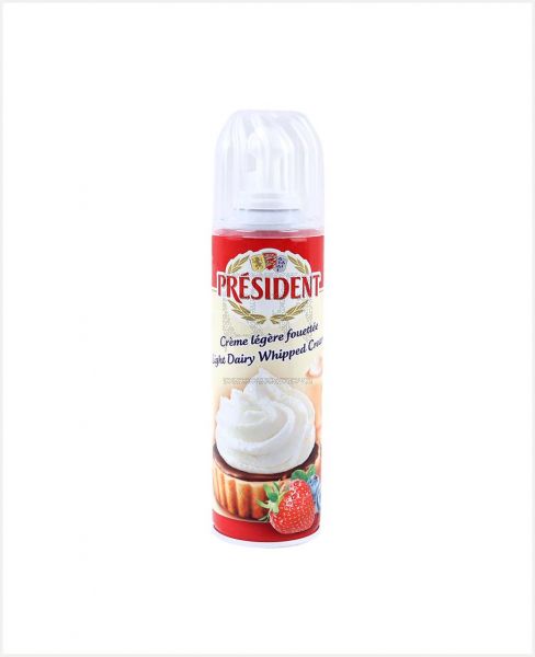 PRESIDENT WHIPPED DAIRY SPRAY CREAM 250GM