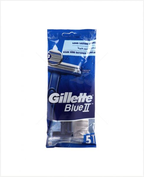 GILLETTE BLUE II LUBRASTRIP RAZOR BAG 5PCS #GG029