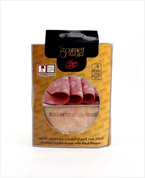 GOURMET SMOKED CHICKEN BREAST WITH BLACK PEPPER 250GM