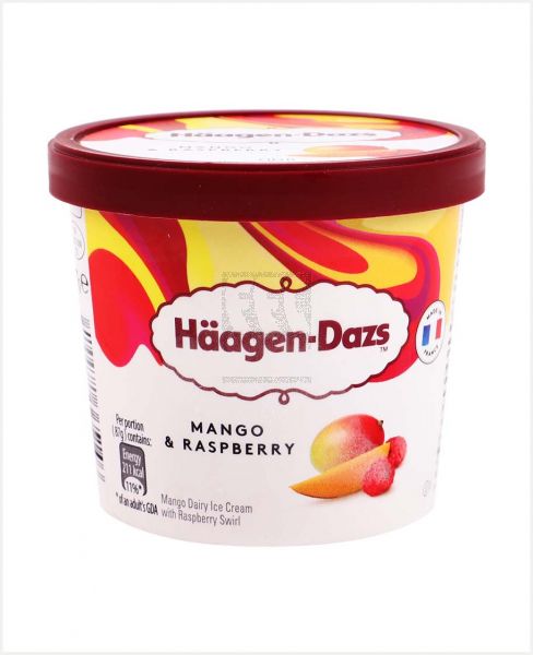 HAAGEN-DAZS MANGO & RASPBERRY ICE CREAM CUP 100ML