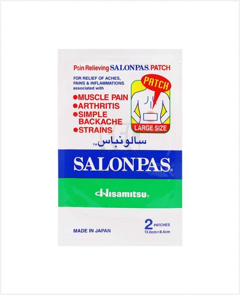 SALONPAS PAIN RELIEVING PATCH HOT LARGE 2PCS