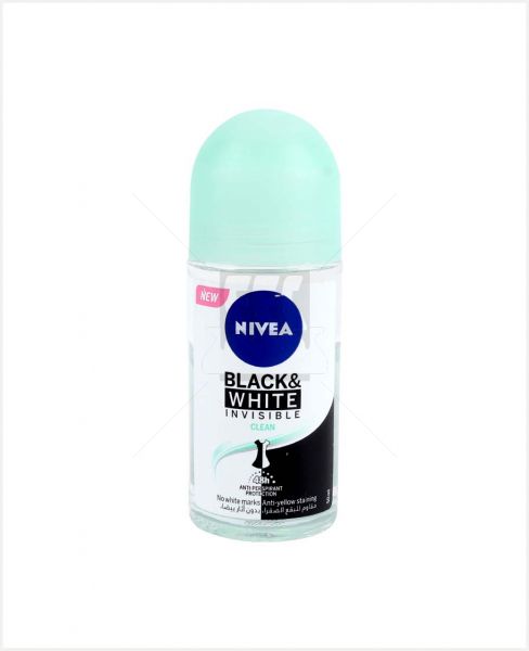 NIVEA INVISIBLE FOR BLACK & WHITE CLEAN ROLL ON 50ML