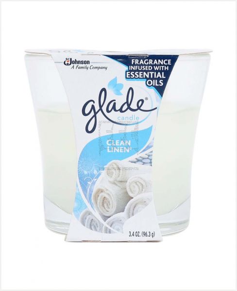 GLADE CANDLE CLEAN LINEN (GLASS) 96GM