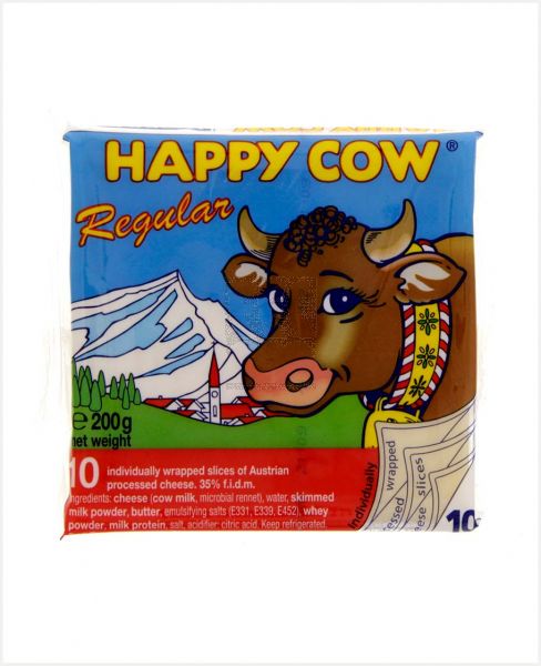 HAPPY COW SLICED CHEESE REGULAR 200GM