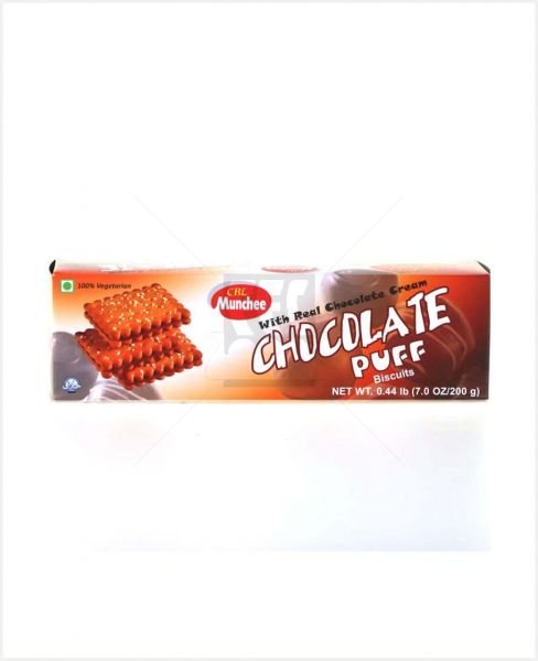MUNCHEE ORIGINAL CHOCOLATE PUFF BISCUITS 200GM
