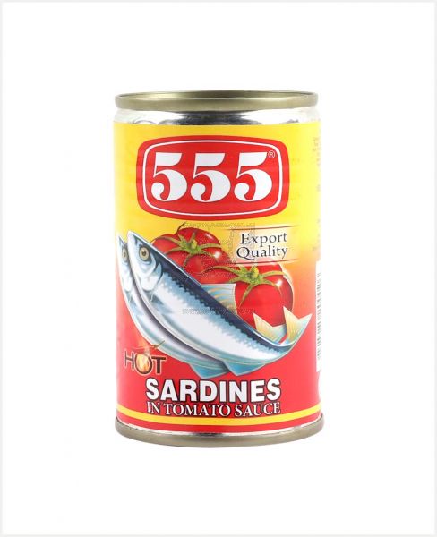 555 SARDINES IN TOMATO SAUCE HOT 155GM
