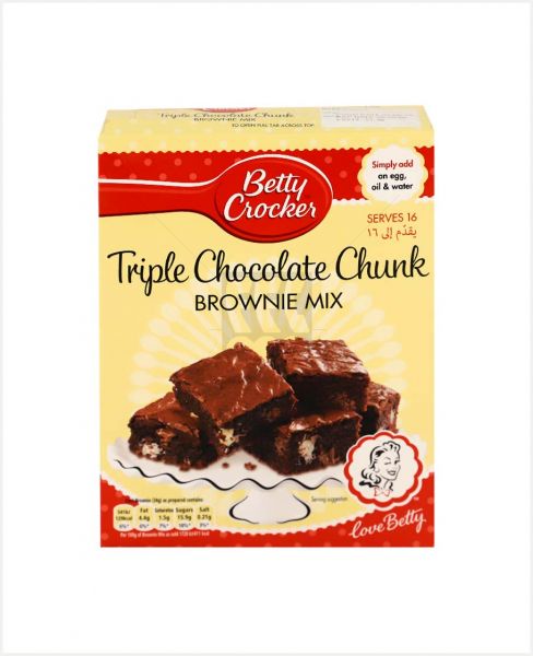 BETTY CROCKER TRIPLE CHOCOLATE CHUNK BROWNIE MIX 415GM