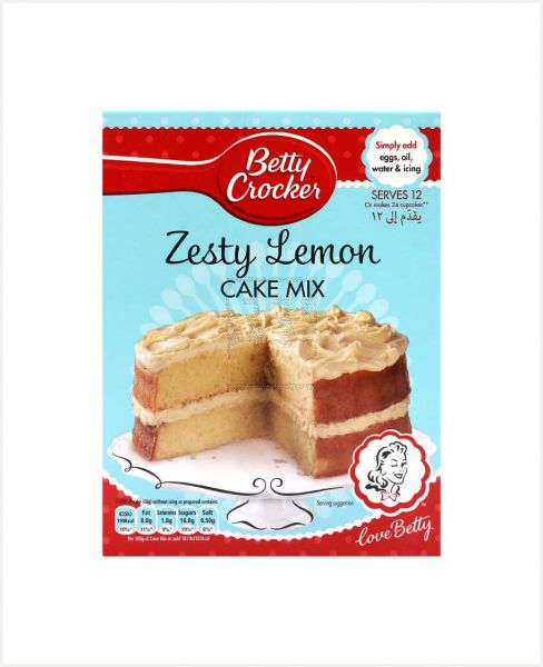 BETTY CROCKER ZESTY LEMON CAKE MIX 425GM