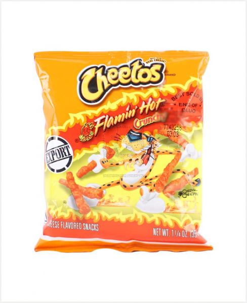 CHEETOS CRUNCHY FLAMIN HOT CHEESE FLAVOURED SNACKS 35.4GM