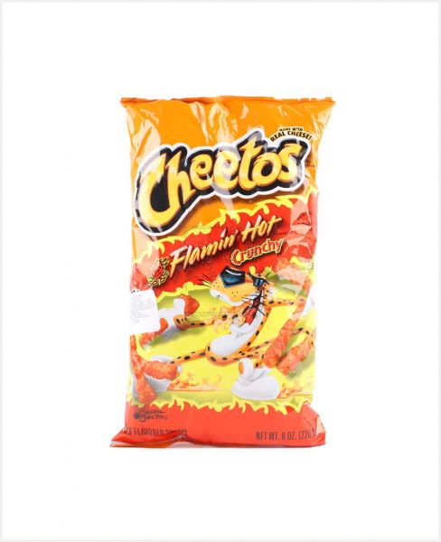 CHEETOS CRUNCHY FLAMIN HOT CHEESE FLAVOURED SNACKS 226.8GM
