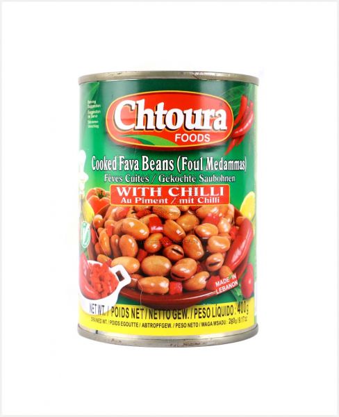 CHTOURA FOODS COOKED FAVA BEANS W/ CHILLI 400GM