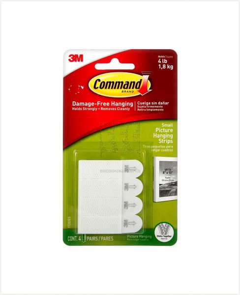 COMMAND SMALL PICTURE HANGING STRIPS 4PAIRS 17202-ES