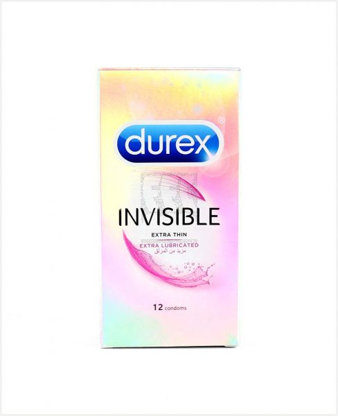 DUREX INVISIBLE EXTRA THIN EXTRA LUBRICATED CANDOMS 12'S