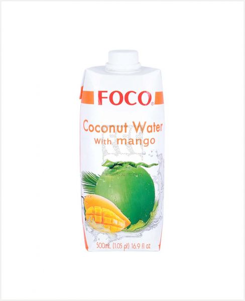 FOCO 100% PURE COCONUT WATER WITH MANGO 500ML
