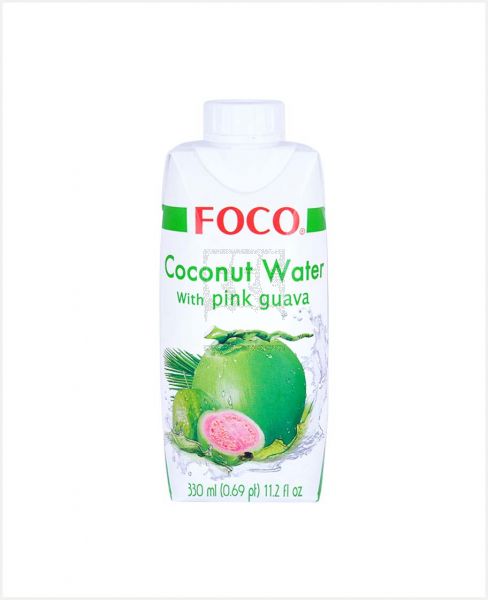 FOCO 100% PURE COCONUT WATER WITH PINK GUAVA 330ML