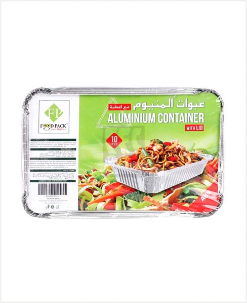 FOOD PACK ALUMINIUM CONTAINER WITH LID 10PCS A89