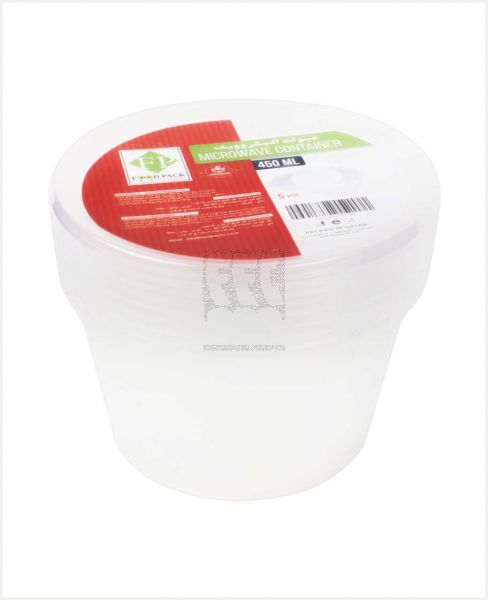 FOOD PACK MICROWAVE CONTAINER ROUND 450ML 5PCS