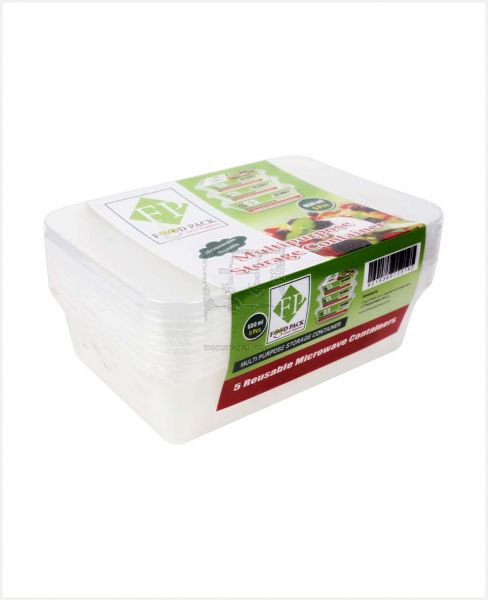 FOOD PACK MICROWAVE CONTAINERS 650ML 5PCS