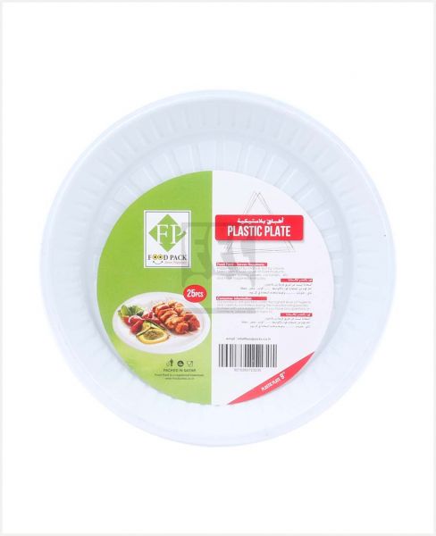 FOOD PACK PLASTIC PLATE ROUND 9" 25PCS