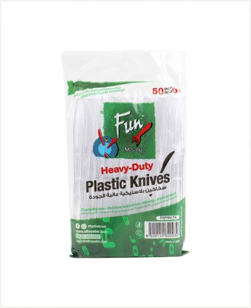 FUN HEAVY-DUTY CLEAR PLASTIC KNIVES 50PCS P5PRM-TK