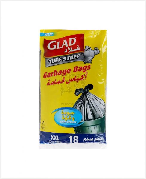 GLAD GARBAGE BAGS BLACK XXL 100CMX125CM 18'S #GL127