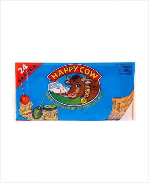 Happy Cow Cheddar Slice Cheese 400gm