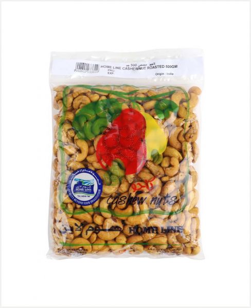 HOME LINE CASHEW NUTS ROASTED 500GM